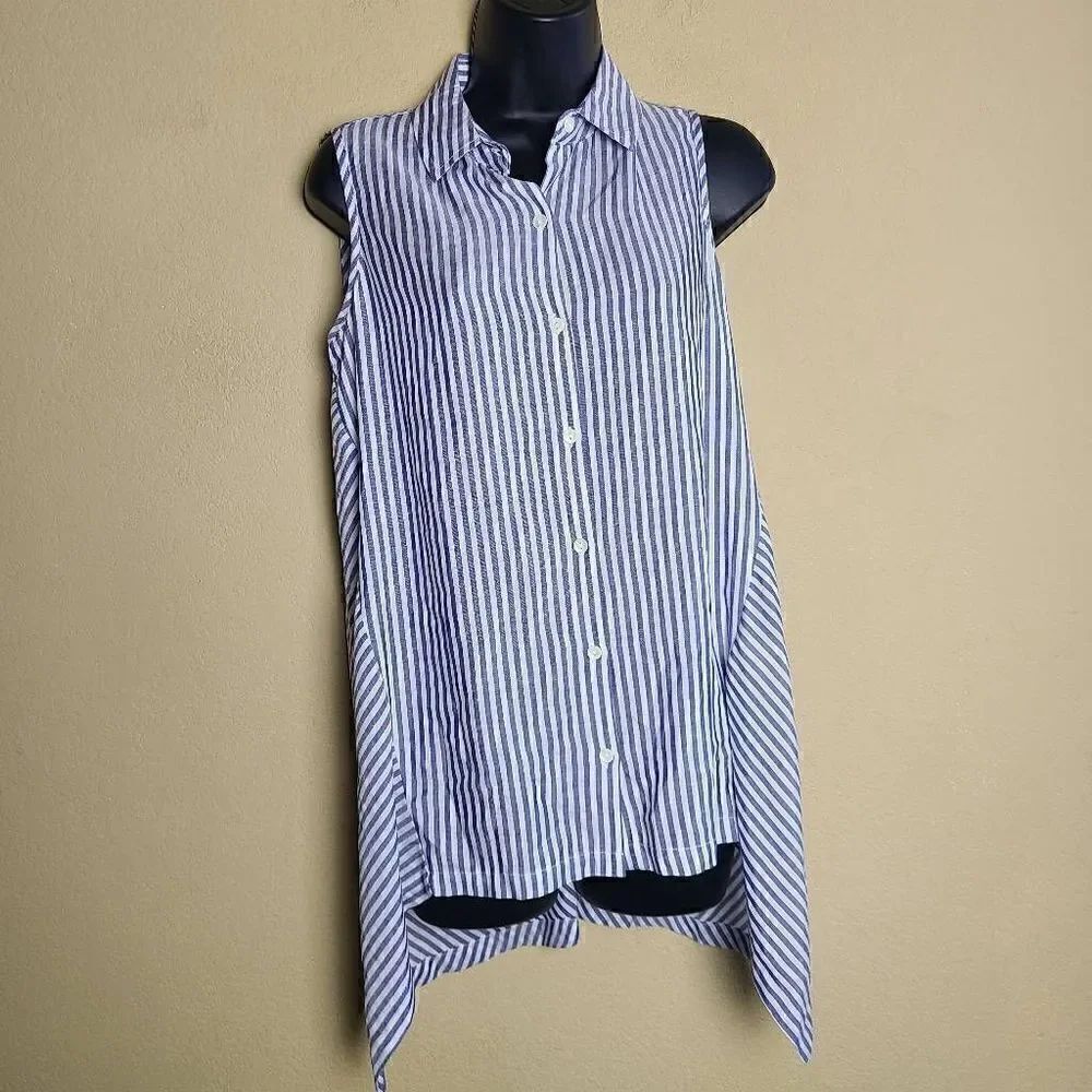 Max Studio Striped Sleeveless Top